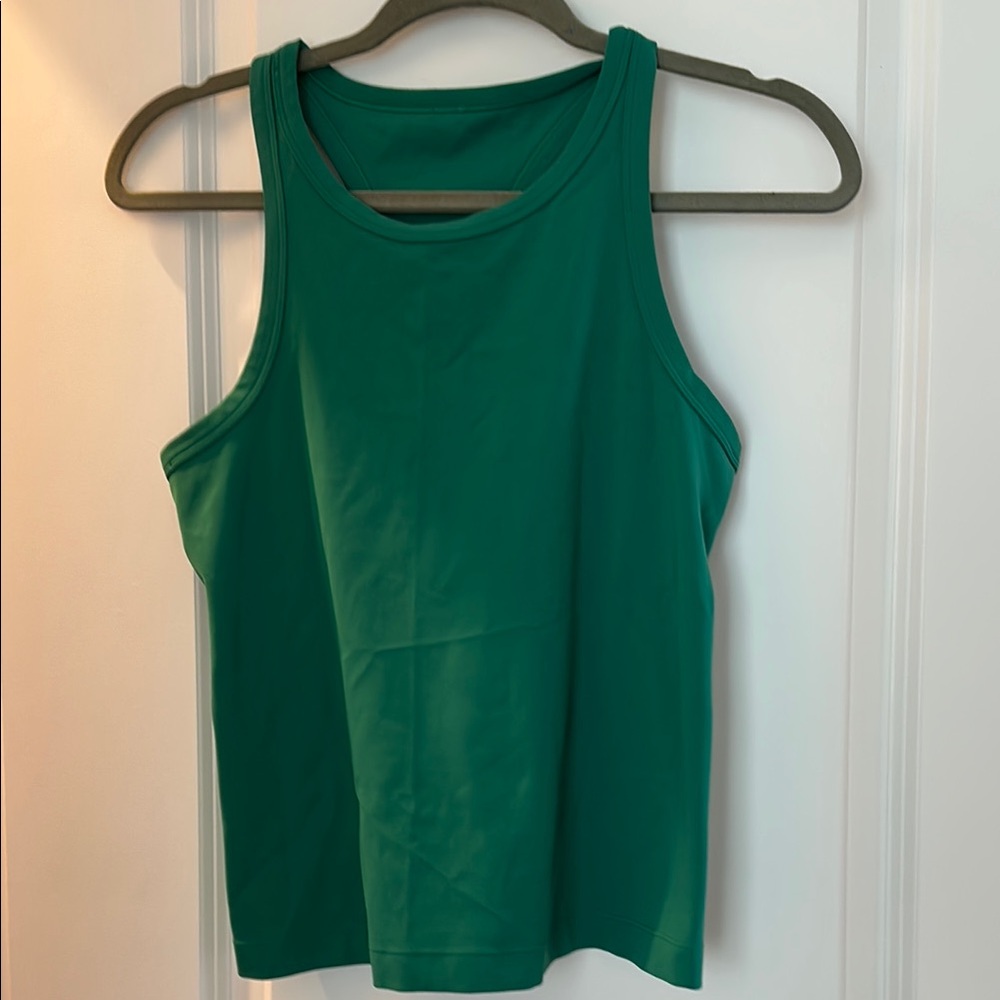 lululemon athletica Emerald Green Fitted Sleeveless Crop Tank Top